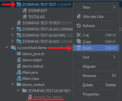 Copy cut: USS to PDS cut paste