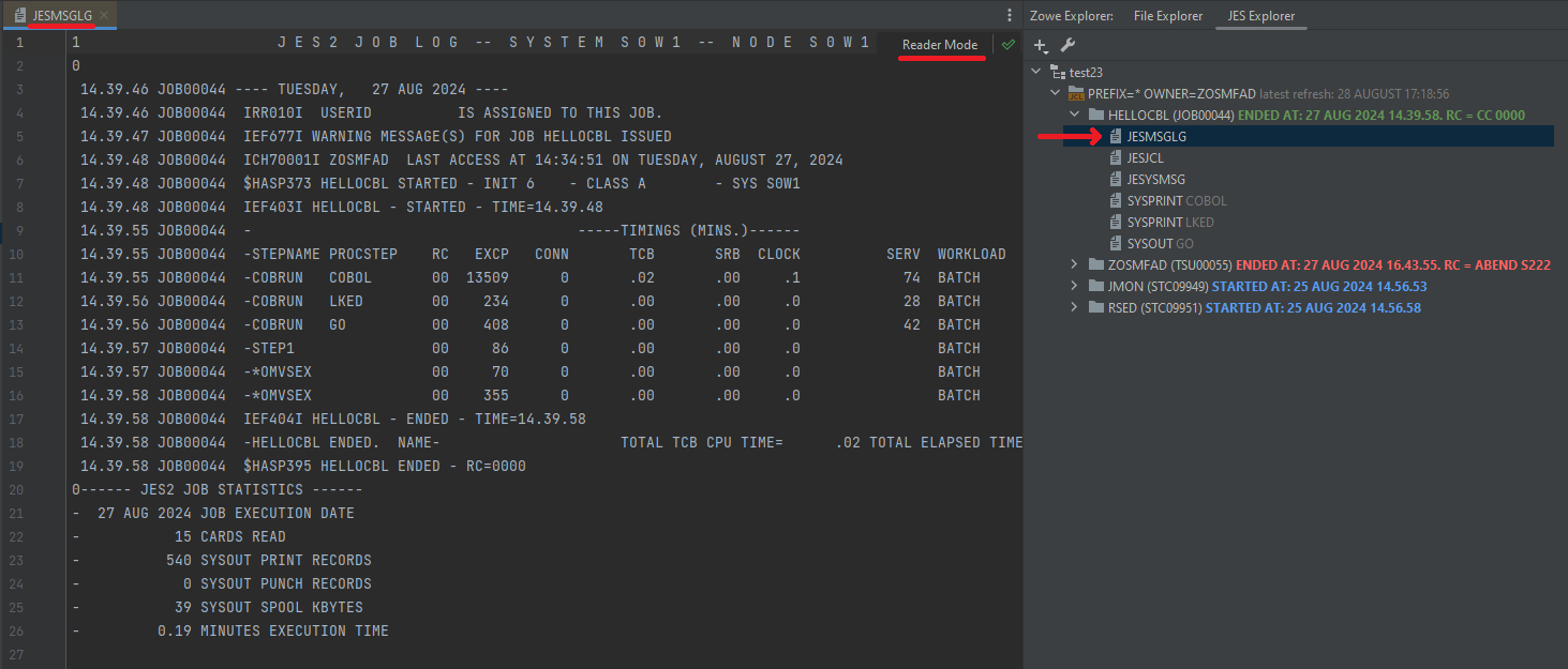 Spool file in editor